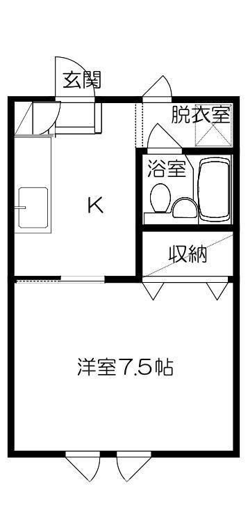 コーポK桜台II(1K/2階)の間取り写真