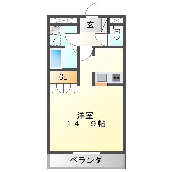 ハイムルミナス(1K/1階)の間取り写真