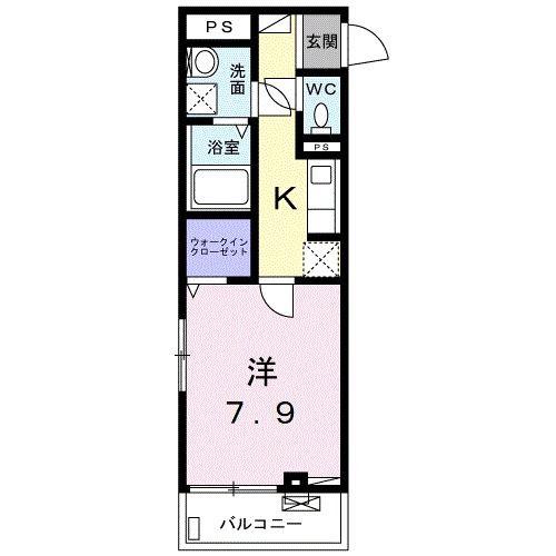 ヴィクトワール(1K/2階)の間取り写真