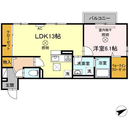 ベル・メゾンII(1LDK/1階)の間取り写真