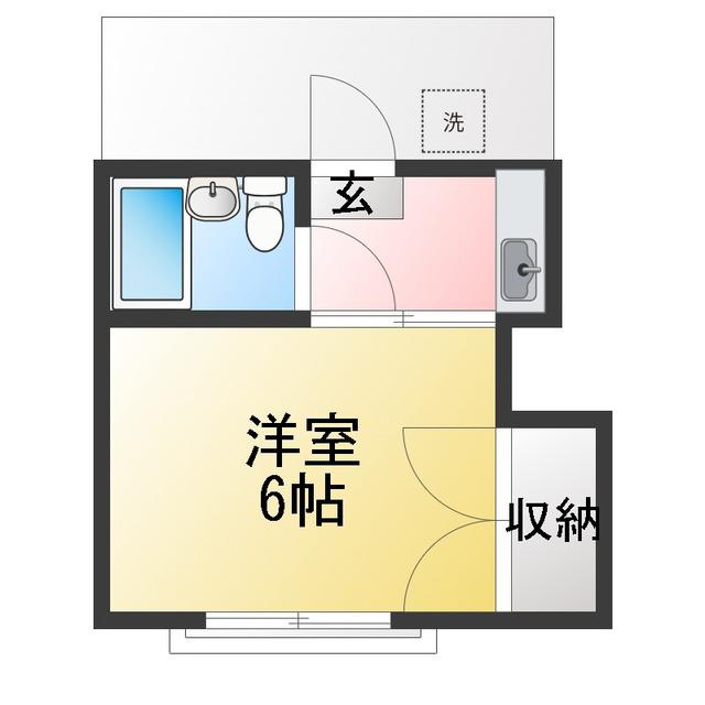 コーポ福田A棟(1K/2階)の間取り写真
