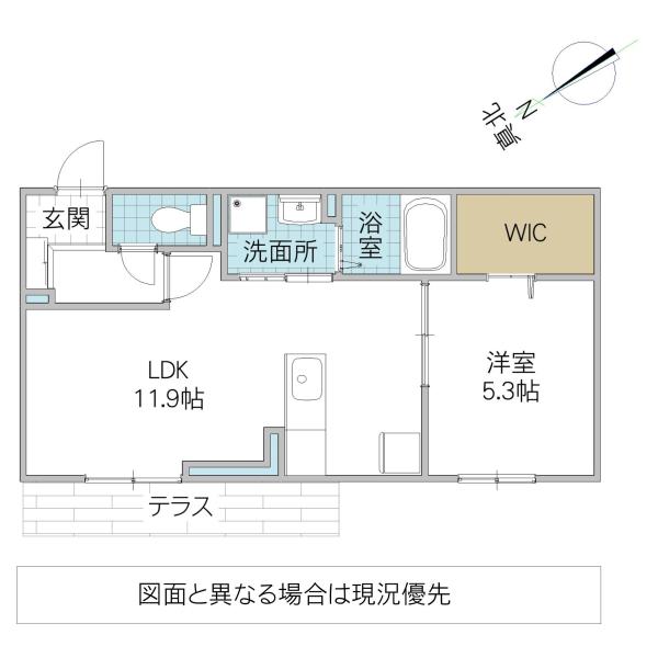 D-INVEST栄町(1LDK/1階)の間取り写真