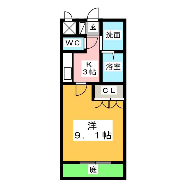 ブルーコスモ(1K/1階)の間取り写真