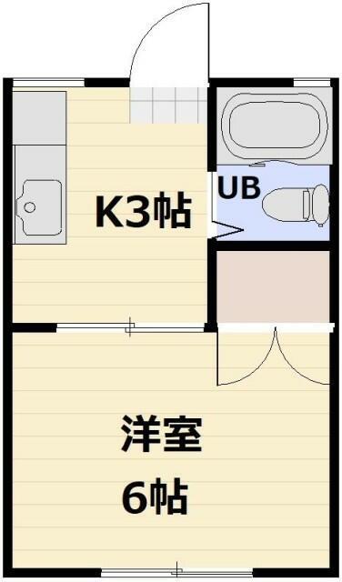 ジューンハイム(1K/1階)の間取り写真
