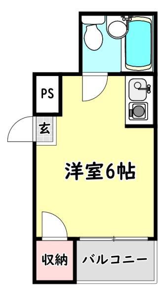 サンライズ萱島II(ワンルーム/3階)の間取り写真