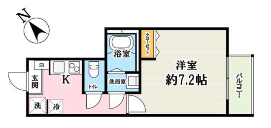 カフーティーダ和光市(1K/3階)の間取り写真