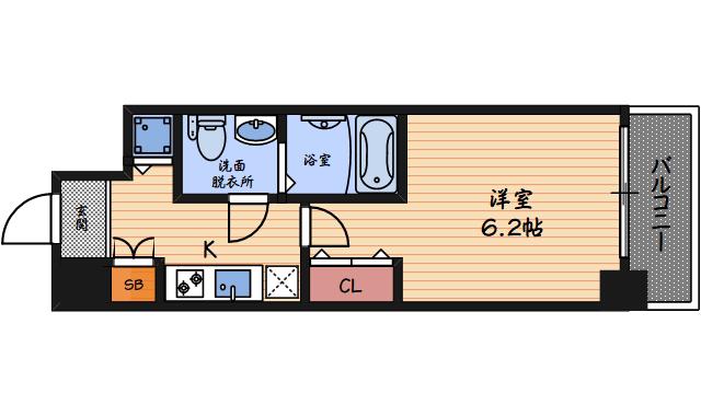 アドバンス西梅田ラシュレ(1K/3階)の間取り写真