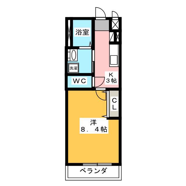 ELEGANZ(1K/1階)の間取り写真