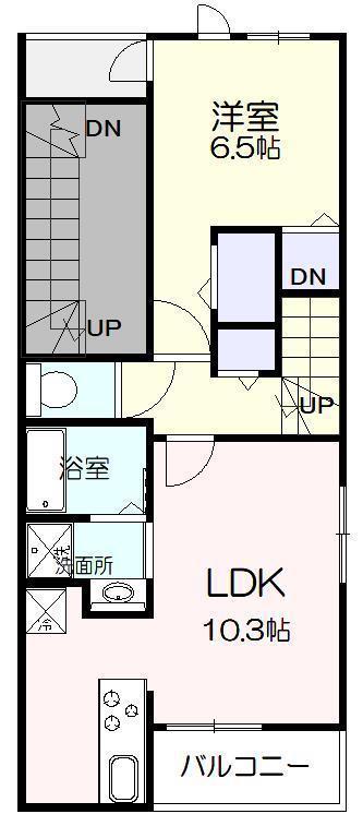 マリベール ラ メール(1LDK/2階)の間取り写真