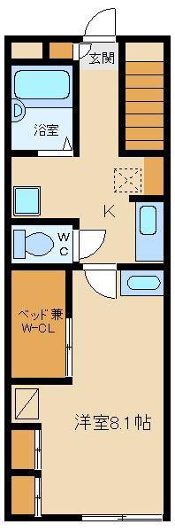 レオパレスヴェール(1K/2階)の間取り写真