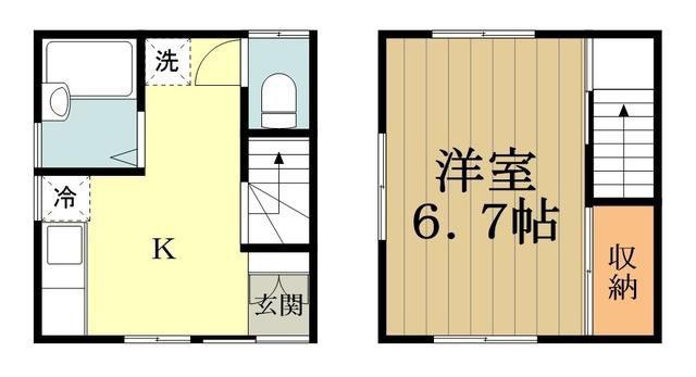 廣川ハイム(1K/1階)の間取り写真