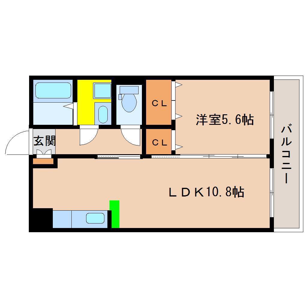 アリエス大町(1LDK/3階)の間取り写真