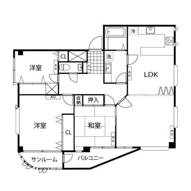 メゾンダジュール(3LDK/9階)の間取り写真