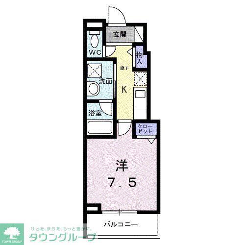 ライズ脇田町 B館(1K/2階)の間取り写真