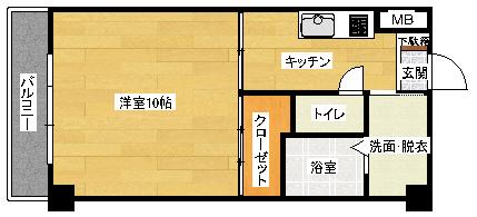 クレールK(1K/2階)の間取り写真
