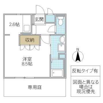 ESPOIR(ワンルーム/1階)の間取り写真
