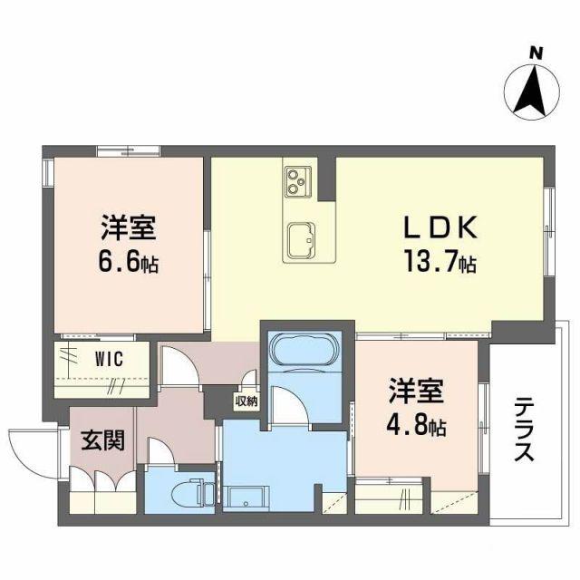 リオ・ブランコ(2LDK/1階)の間取り写真