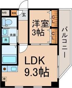 パーク アベニュー東山(1LDK/2階)の間取り写真