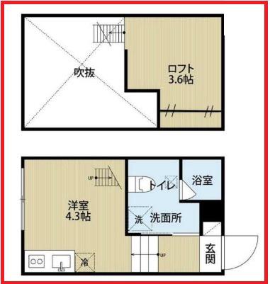 グローレ小岩(ワンルーム/2階)の間取り写真