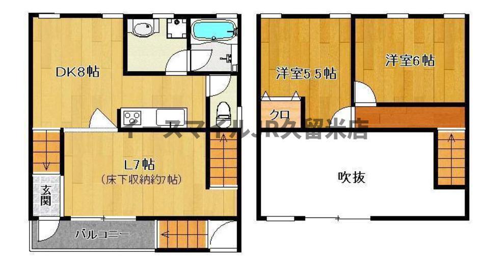 CASA・エス(2LDK/1階)の間取り写真