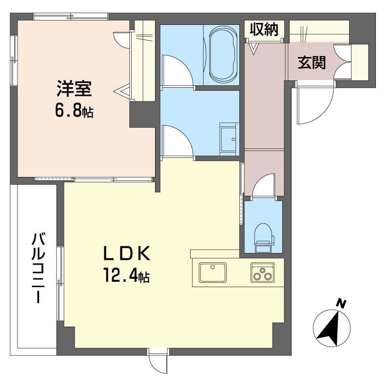 カーサ北沢(1LDK/2階)の間取り写真