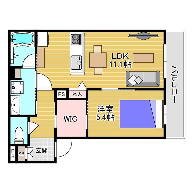 シャーメゾン ボーテ(1LDK/2階)の間取り写真