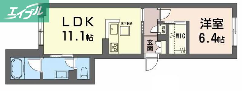 アメリス(1LDK/1階)の間取り写真