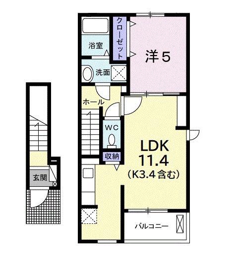 アルモニー(1LDK/2階)の間取り写真
