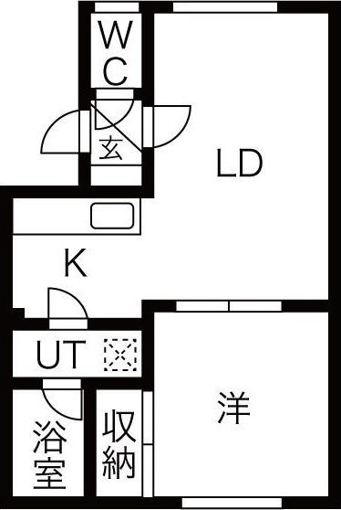 絵瑠夢23(1LDK/2階)の間取り写真