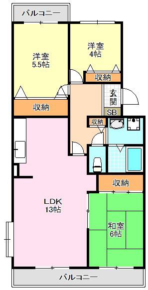 エミネンス立矢(3LDK/4階)の間取り写真