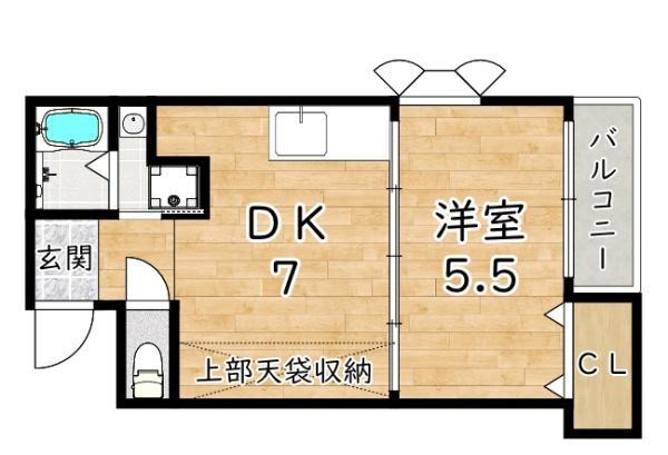 CASA POPOLARE(1DK/2階)の間取り写真