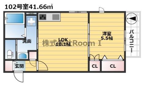 メゾン ド レーヴ・旭化成ヘーベルメゾンHEBEL HAUS(1LDK/1階)の間取り写真