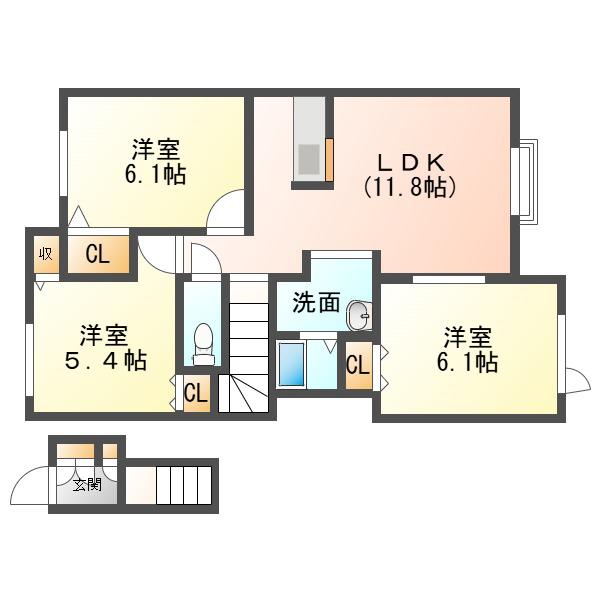 BLISS II(3LDK/2階)の間取り写真