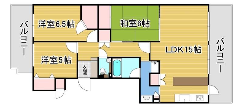 ライオンズマンション桜坂シティ(3LDK/3階)の間取り写真