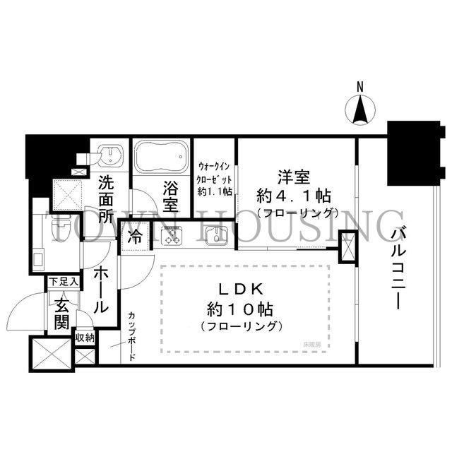 パークコート南麻布(1LDK/10階)の間取り写真