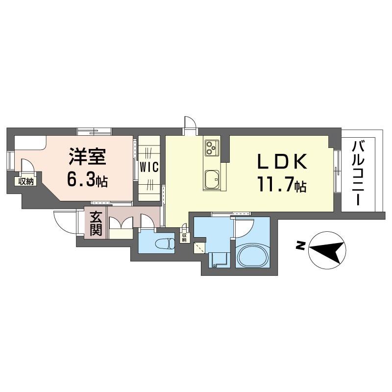 シャーメゾン55-1浦和(1LDK/1階)の間取り写真