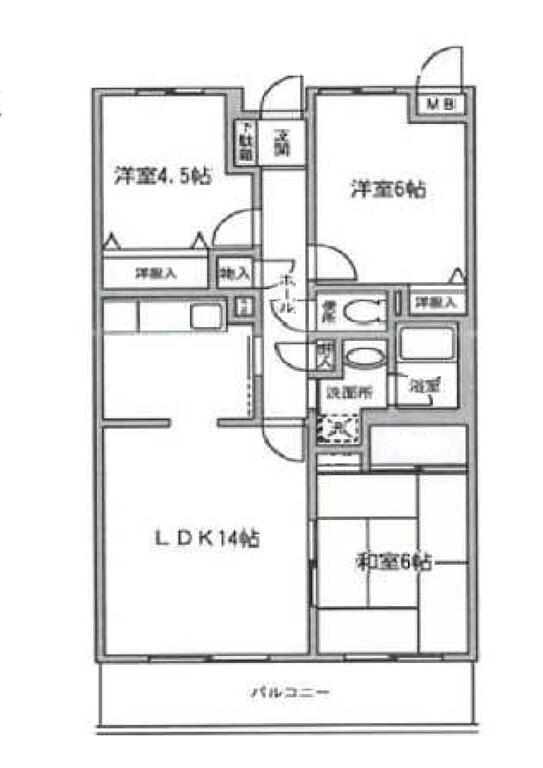 GR東松戸(3LDK/1階)の間取り写真