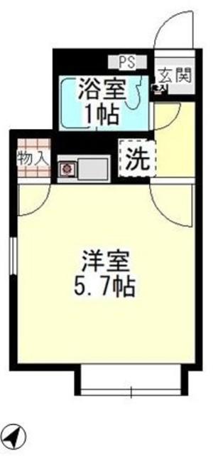 ランドマーク矢野口(ワンルーム/3階)の間取り写真