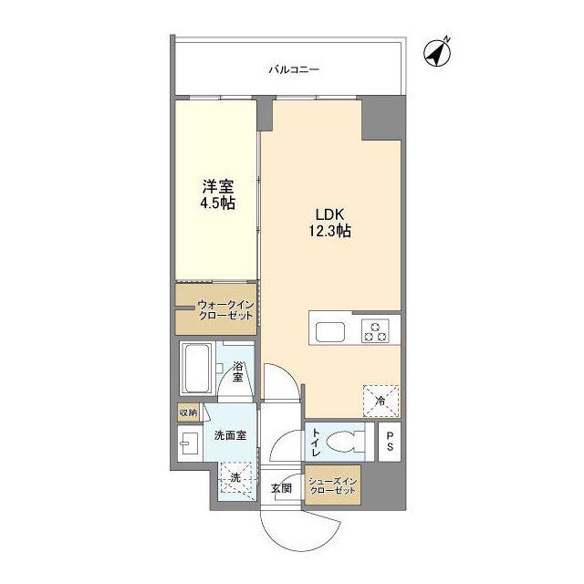 ONE ROOF FLAT ASAKUSA IRIYA(1LDK/9階)の間取り写真