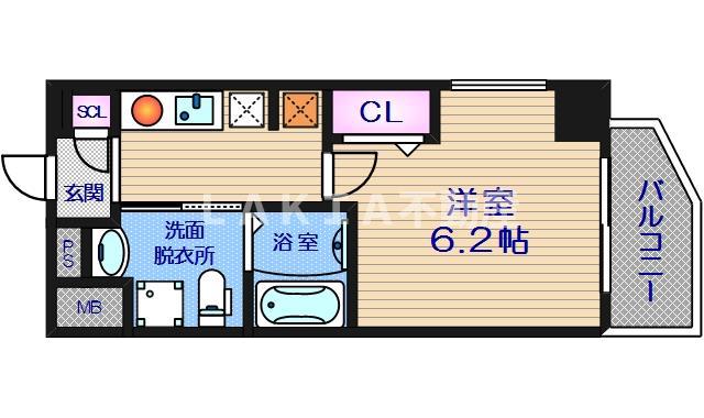 エイペックス京町堀II(1K/9階)の間取り写真