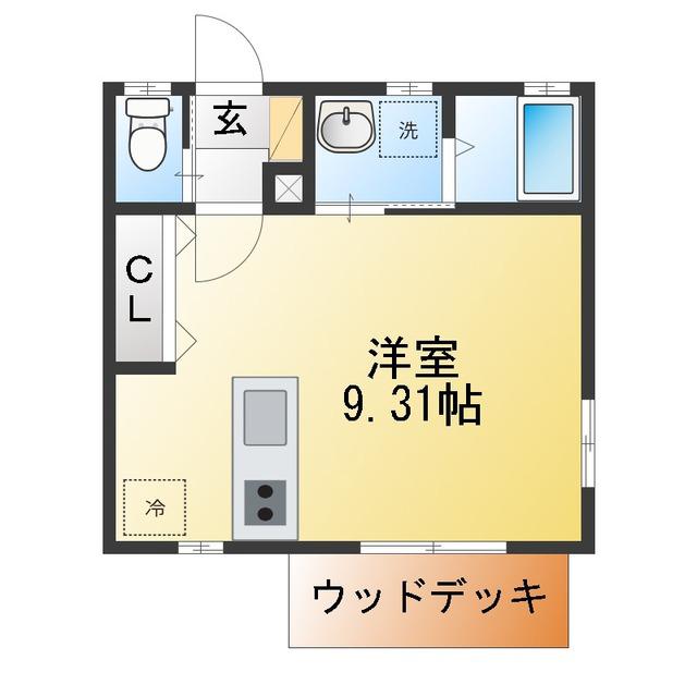 戸塚町計画(ワンルーム/1階)の間取り写真