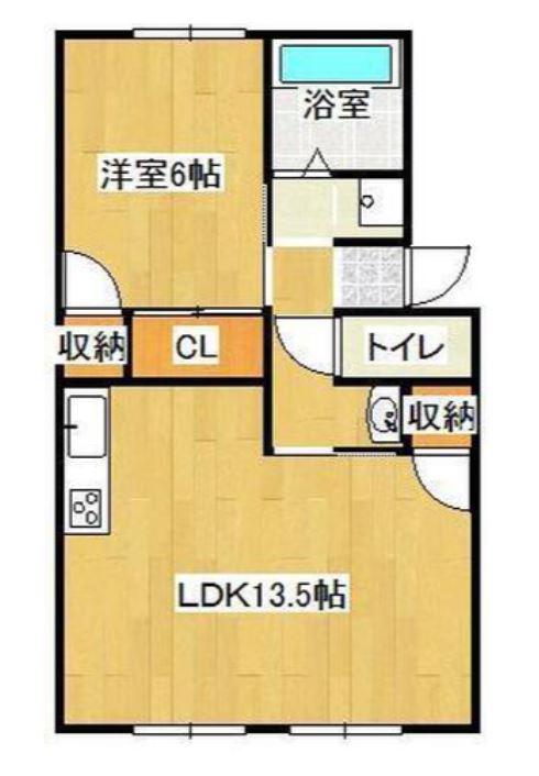 コーポベルフラワー 203(1LDK/2階)の間取り写真