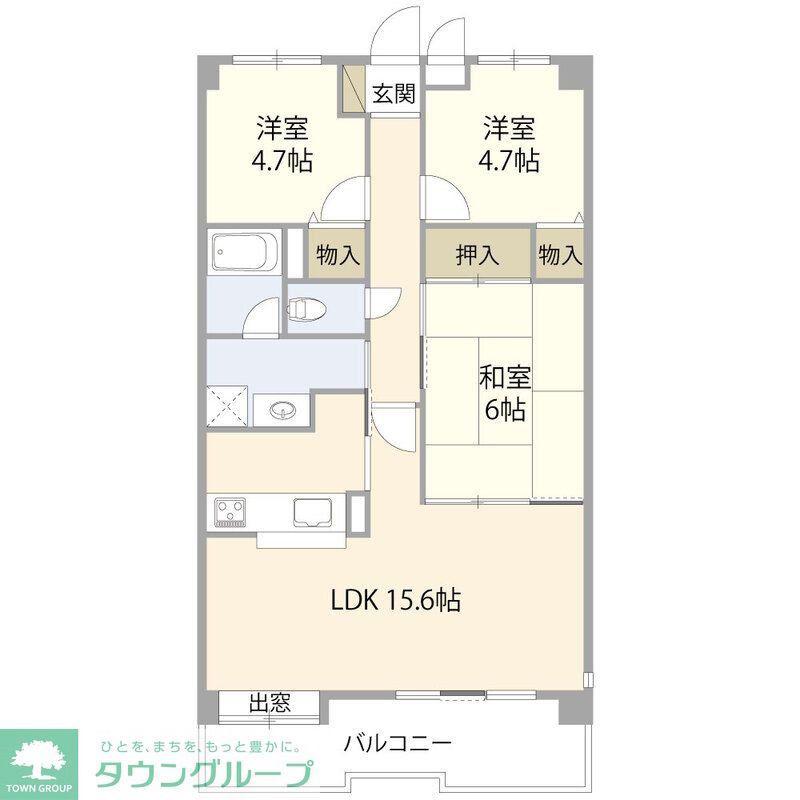 SUN FIELD(3LDK/3階)の間取り写真