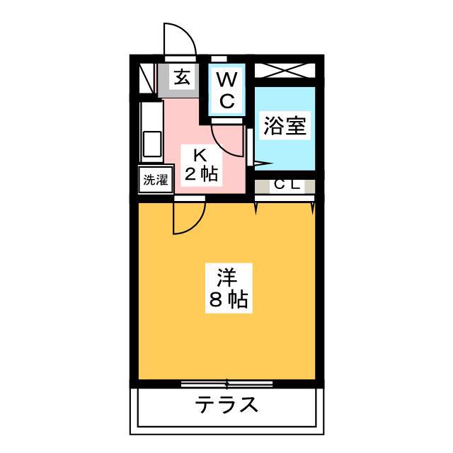 サンハイツB(1K/1階)の間取り写真