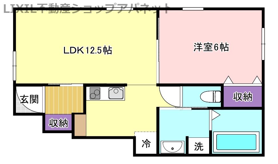 アリエッタ(1LDK/1階)の間取り写真