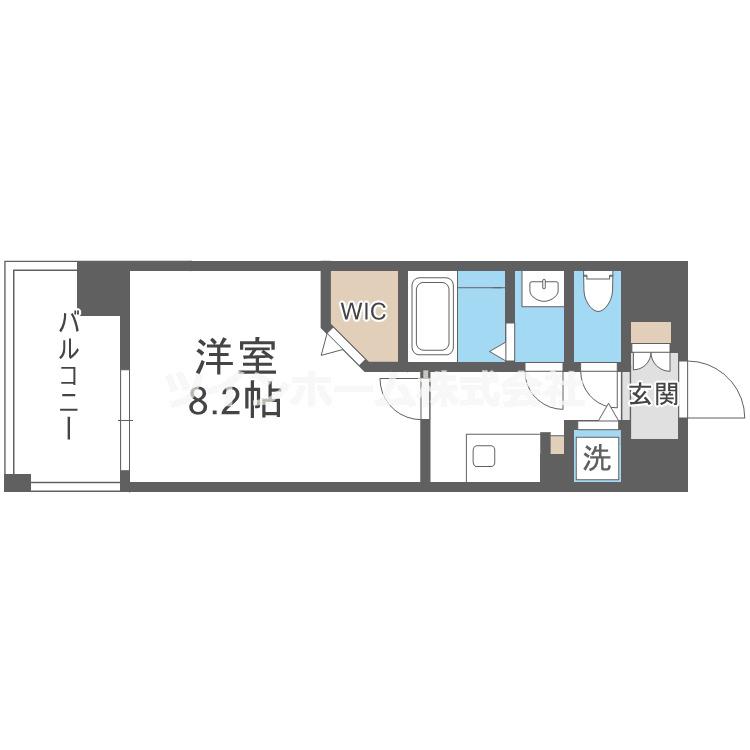 ミラージュパレスLOTUS LIFE(1K/9階)の間取り写真