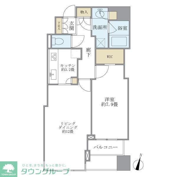 大崎ウエストシティタワーズE棟(1LDK/7階)の間取り写真