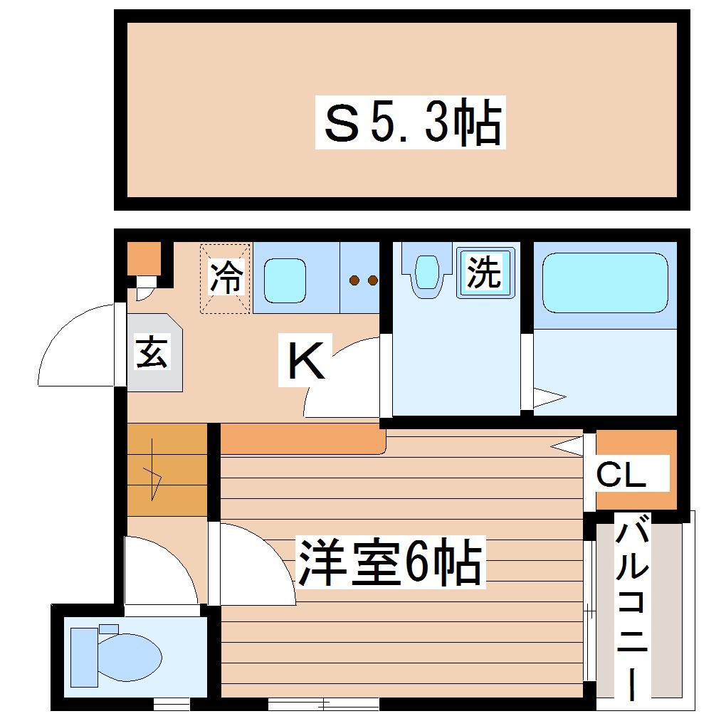 QUONS RECESS(1SK/2階)の間取り写真