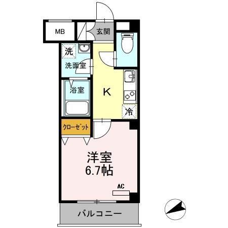 SUN RESIDENCE(1K/3階)の間取り写真