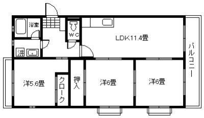 アーク谷山(3LDK/5階)の間取り写真